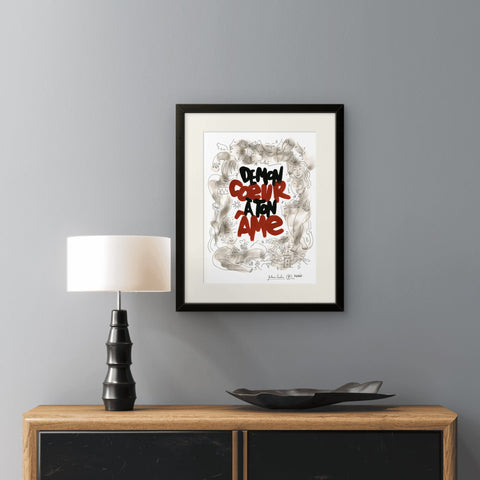 Affiche "De mon cœur à ton âme" 100 exemplaires numérotées et signées 30x40