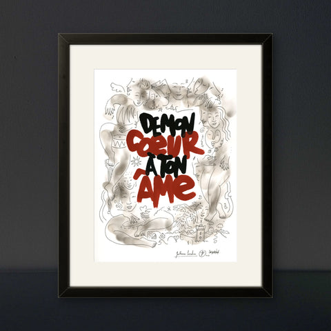 Affiche "De mon cœur à ton âme" 100 exemplaires numérotées et signées 30x40