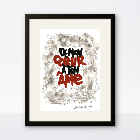 Affiche "De mon cœur à ton âme" 100 exemplaires numérotées et signées 30x40