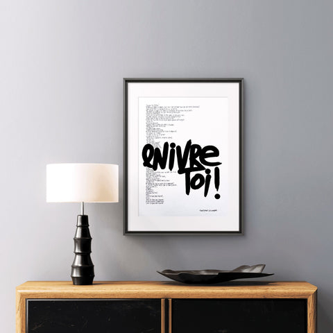 Affiche reproduction "Enivre-toi" 100 exemplaires numérotés et signés 30x42