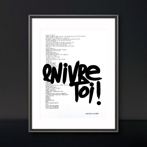 Affiche reproduction "Enivre-toi" 100 exemplaires numérotés et signés 30x42