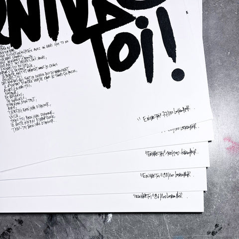 Affiche reproduction "Enivre-toi" 100 exemplaires numérotés et signés 30x42