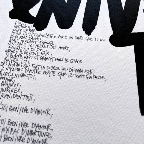 Affiche reproduction "Enivre-toi" 100 exemplaires numérotés et signés