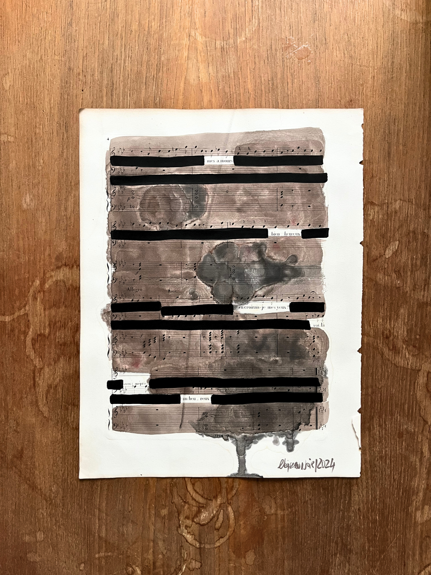 Affiche originale / poésie sur partition "En croirais-je mes yeux ?"
