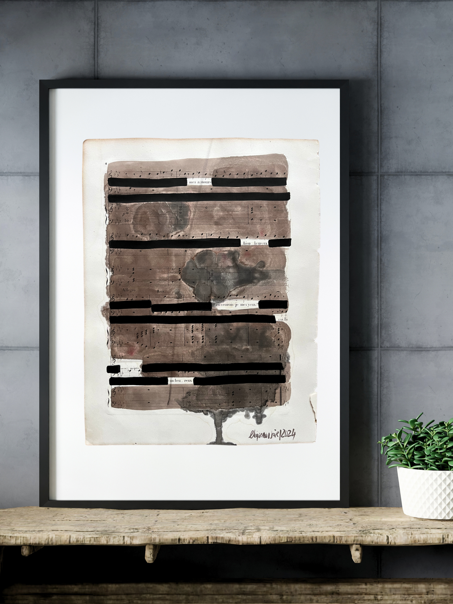 Affiche originale / poésie sur partition "En croirais-je mes yeux ?"