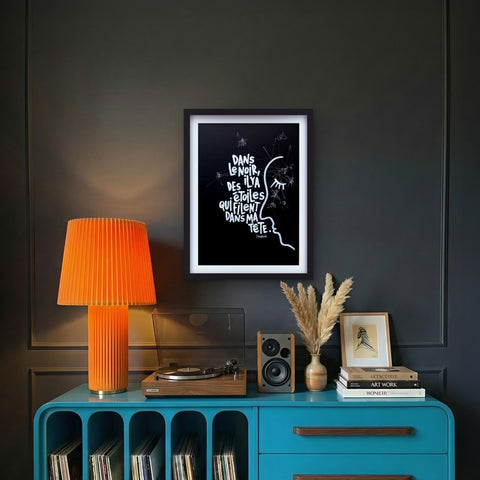 Filent dans ma tête I Œuvre originale encadrée de L’oiseau noir 30 x 42