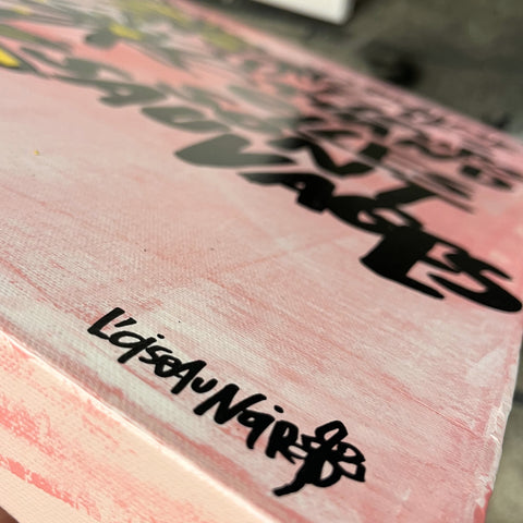 Fleurs sauvages I Œuvre originale sur toile et caisse américaine de L’oiseau noir 60x80