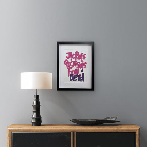 Fou de toi I Œuvre originale encadrée de L’oiseau noir 21x29,7