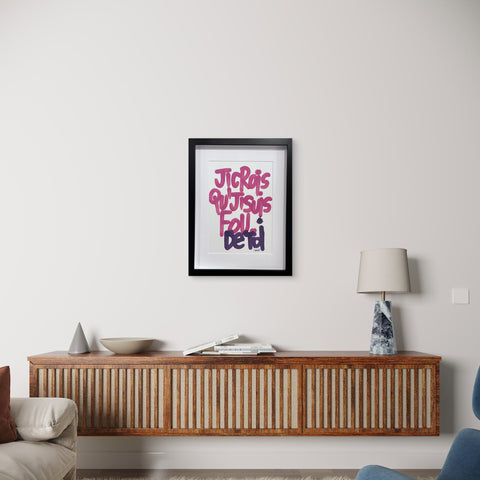 Fou de toi I Œuvre originale encadrée de L’oiseau noir 21x29,7