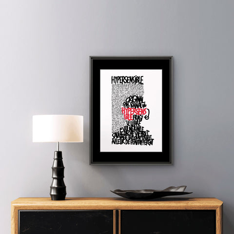 Affiche reproduction "Hypersensible" 50 exemplaires numérotés et signés 30x40