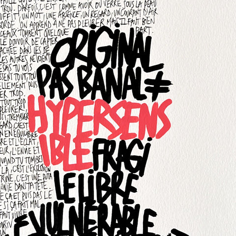 Affiche reproduction "Hypersensible" 50 exemplaires numérotés et signés 30x40