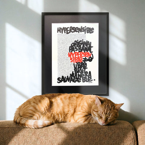 Hypersensible 2 I Œuvre originale encadrée de L’oiseau noir 31X41