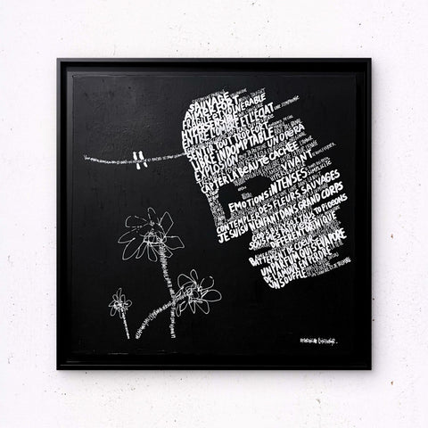 Hypersensible 2 I Œuvre originale encadrée de L’oiseau noir 50x50