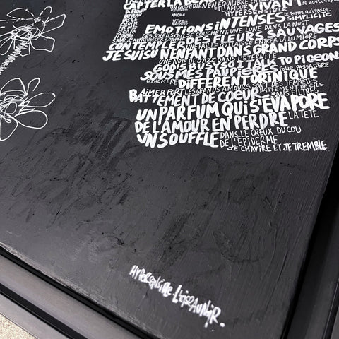 Hypersensible 2 I Œuvre originale encadrée de L’oiseau noir 50x50