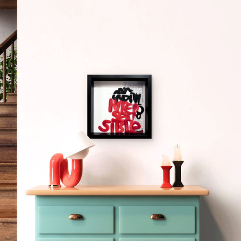 Hypersensible 5 I Œuvre originale encadrée de L’oiseau noir 25x25