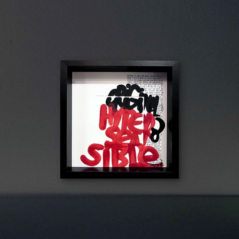 Hypersensible 5 I Œuvre originale encadrée de L’oiseau noir 25x25