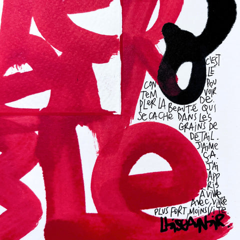 Hypersensible 5 I Œuvre originale encadrée de L’oiseau noir 25x25