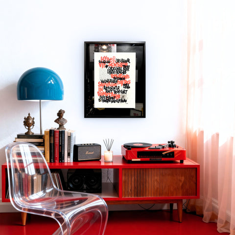 Hypersensible 6 I Œuvre originale encadrée de L’oiseau noir 32x42