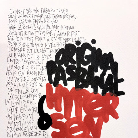 Hypersensible 9 I Œuvre originale encadrée de L’oiseau noir 30x42