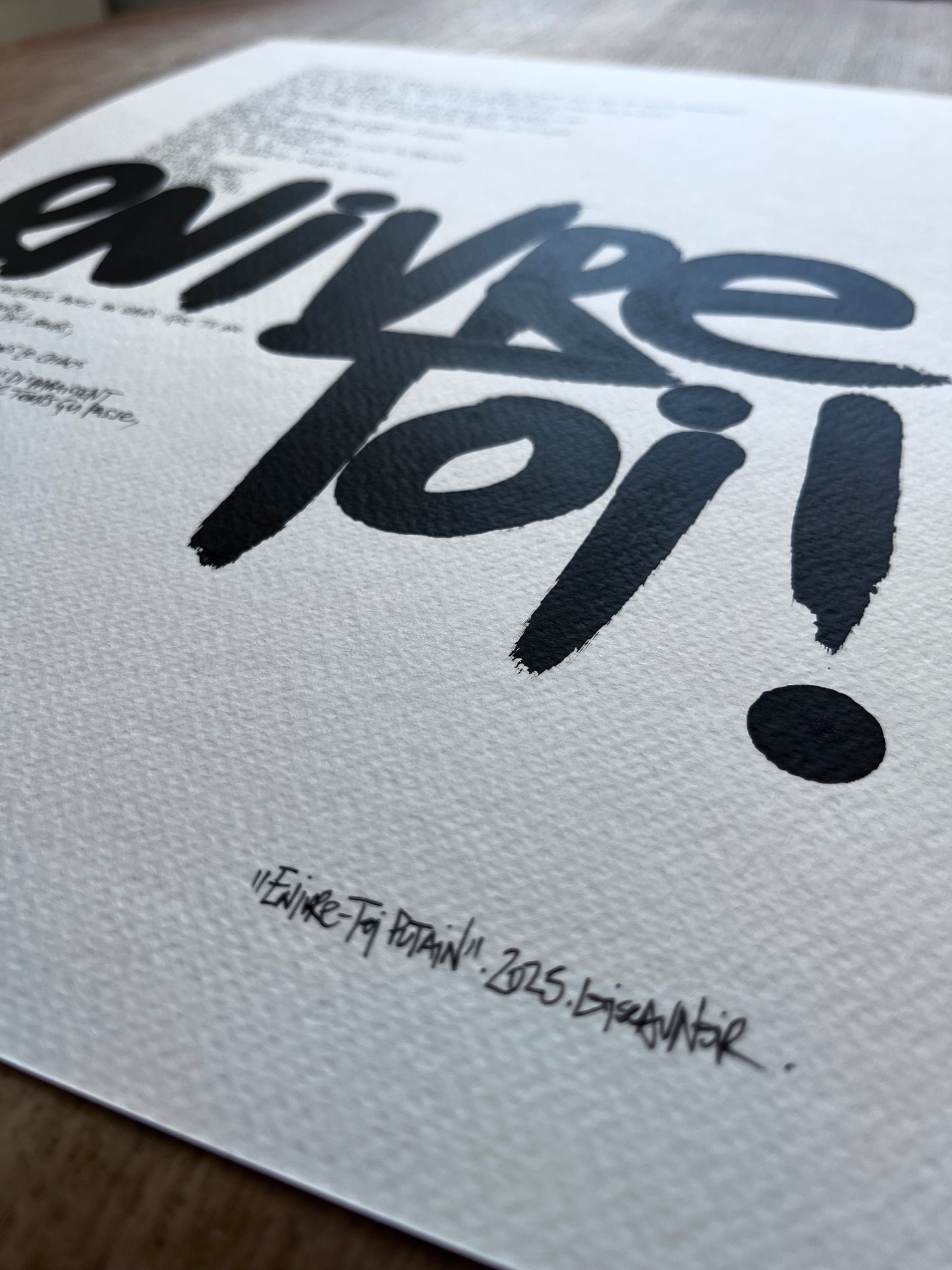 Affiche reproduction "Enivre-toi" 100 exemplaires numérotés et signés