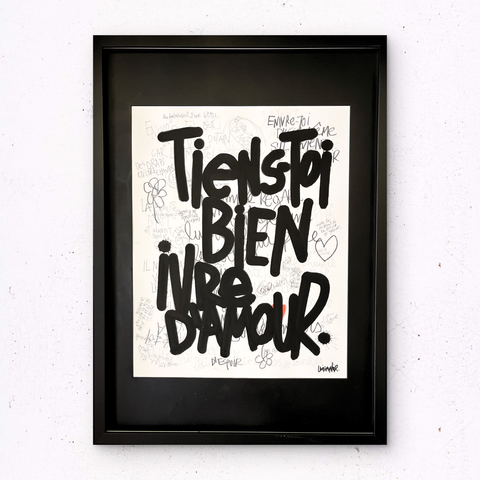 Ivre d'amour I Œuvre originale encadrée de L’oiseau noir