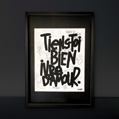 Ivre d'amour I Œuvre originale encadrée de L’oiseau noir