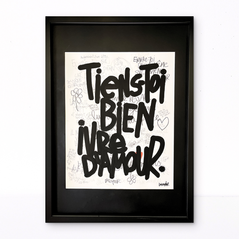 Ivre d'amour I Œuvre originale encadrée de L’oiseau noir