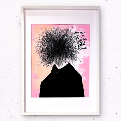 Je préfère le vous I Œuvre originale encadrée de L’oiseau noir 58x76