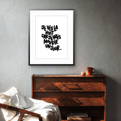 Affiche reproduction "Je vis la nuit" 50 exemplaires numérotés et signés 30x40