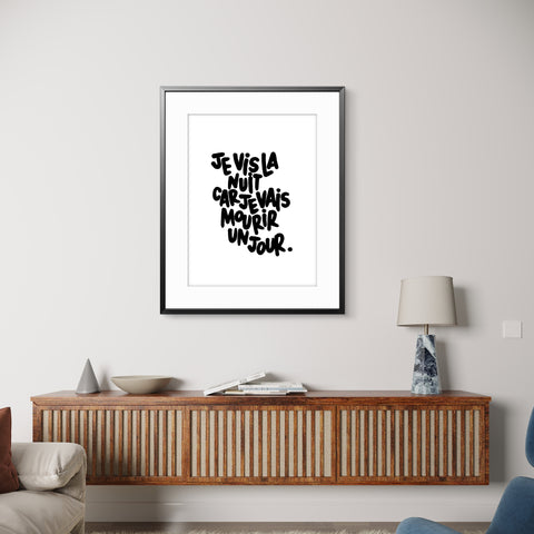 Affiche reproduction "Je vis la nuit" 50 exemplaires numérotés et signés 30x40