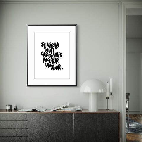 Affiche reproduction "Je vis la nuit" 50 exemplaires numérotés et signés 30x40