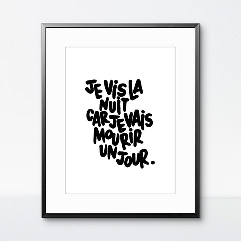 Affiche reproduction "Je vis la nuit" 50 exemplaires numérotés et signés 30x40