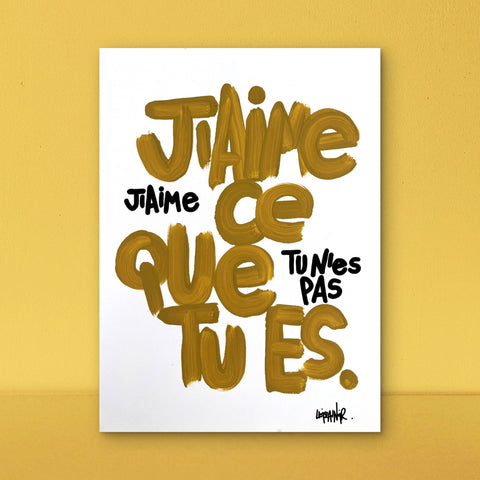 J'aime ce que tu es I Œuvre originale de L’oiseau noir 37x48