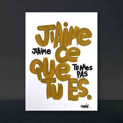 J'aime ce que tu es I Œuvre originale de L’oiseau noir 37x48
