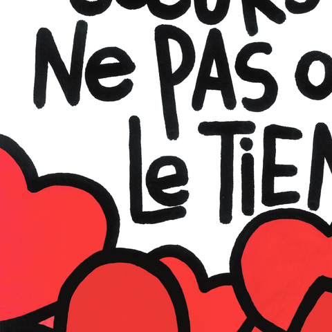 Affiche reproduction "Je peins des cœurs" 100 exemplaires numérotés et signés 30x40