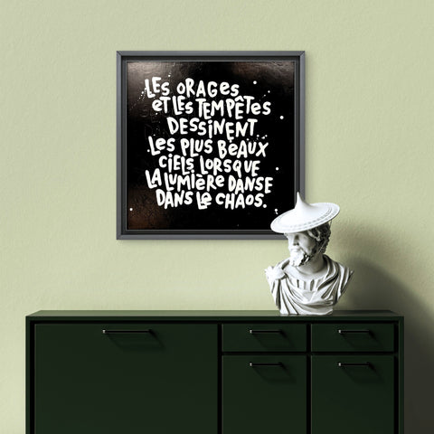 La beauté danse I Œuvre originale sur toile et caisse américaine de L’oiseau noir 50x50