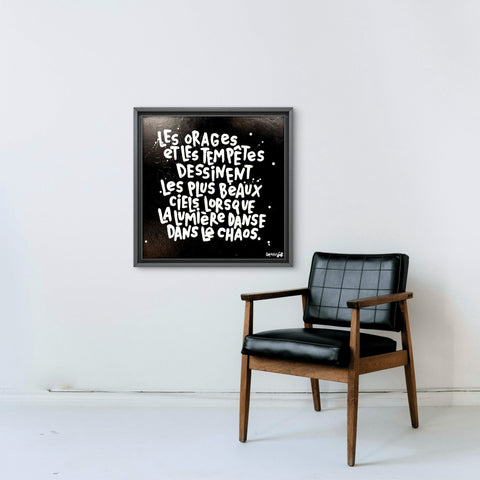 La beauté danse I Œuvre originale sur toile et caisse américaine de L’oiseau noir 50x50