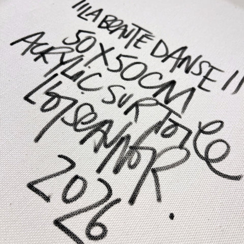 La beauté danse I Œuvre originale sur toile et caisse américaine de L’oiseau noir 50x50