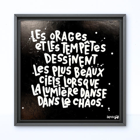 La beauté danse I Œuvre originale sur toile et caisse américaine de L’oiseau noir 50x50