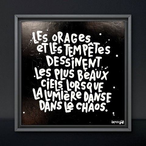 La beauté danse I Œuvre originale sur toile et caisse américaine de L’oiseau noir 50x50