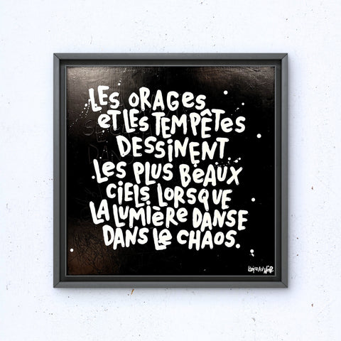 La beauté danse I Œuvre originale sur toile et caisse américaine de L’oiseau noir 50x50