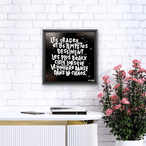 La beauté danse I Œuvre originale sur toile et caisse américaine de L’oiseau noir 50x50