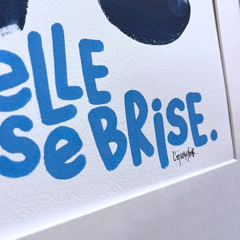 La mer est forte 2 I Œuvre originale encadrée de L’oiseau noir 58x80