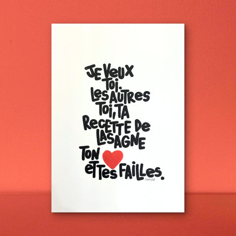 Lasagne I Œuvre originale de L’oiseau noir 30x42