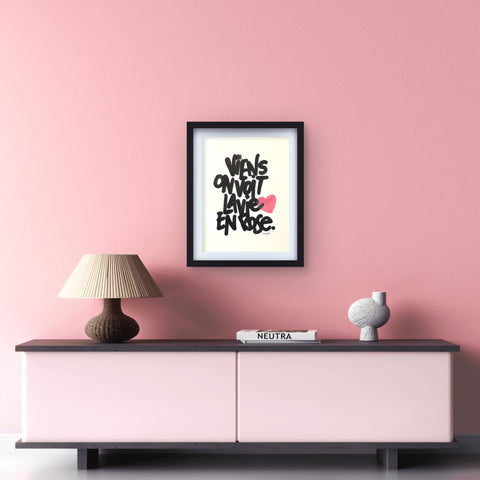 La vie en rose I Œuvre originale de L’oiseau noir 30 x 42