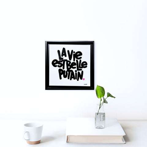 La vie est belle I Œuvre originale sur toile de L’oiseau noir 30x30