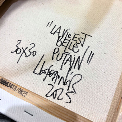 La vie est belle I Œuvre originale sur toile de L’oiseau noir 30x30