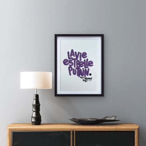 La vie en rose 3 I Œuvre originale encadrée de L’oiseau noir 30x42