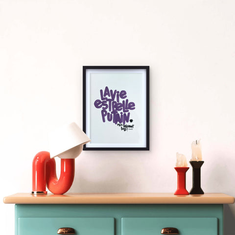 La vie en rose 3 I Œuvre originale encadrée de L’oiseau noir 30x42