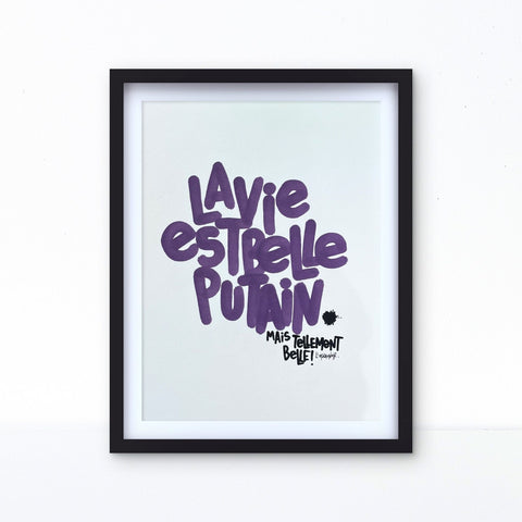 La vie en rose 3 I Œuvre originale encadrée de L’oiseau noir 30x42